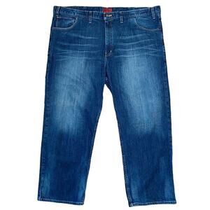 Foundry Supply Co Jeans Flex Denim Big Mens 50 x 30 Dark Wash Stretch Flat Front